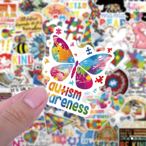 NEW Random 10pc Autism Awareness Vinyl Water Proof Stickers - Picture 3 of 6